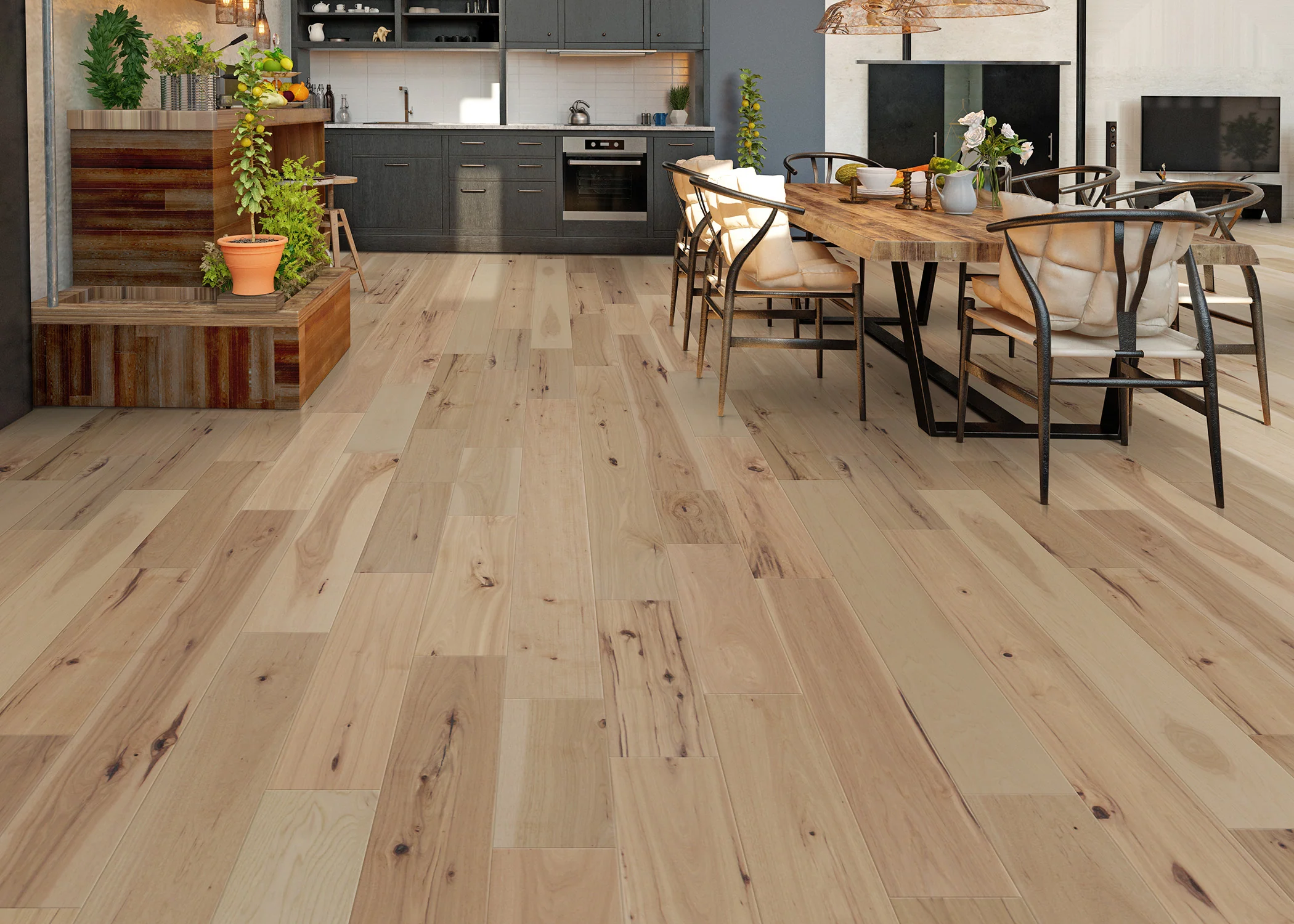 1/2 in. Nautilus Hickory Wire Brushed Engineered Hardwood - Sample - Image 2