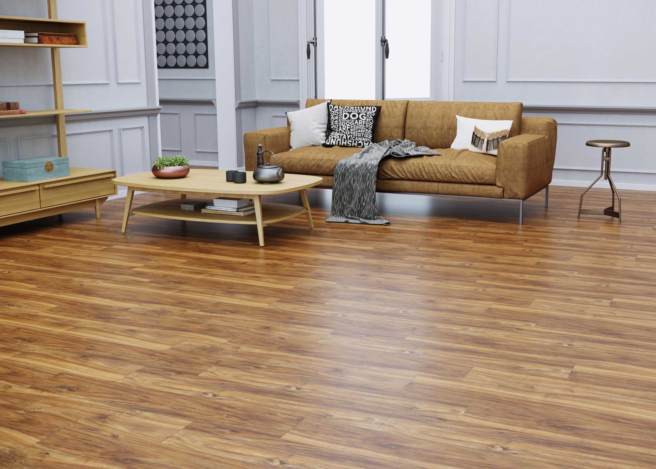 5mm w/pad Gresham Teak Waterproof Rigid Vinyl Plank Flooring - Sample - Image 2