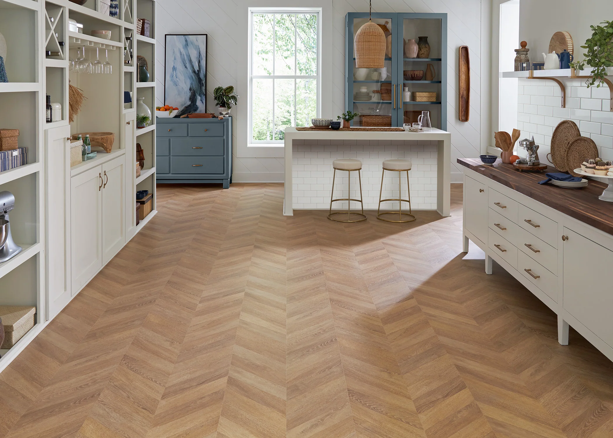 8mm Prospect Park Chevron Water-Resistant Laminate Flooring - Sample - Image 2