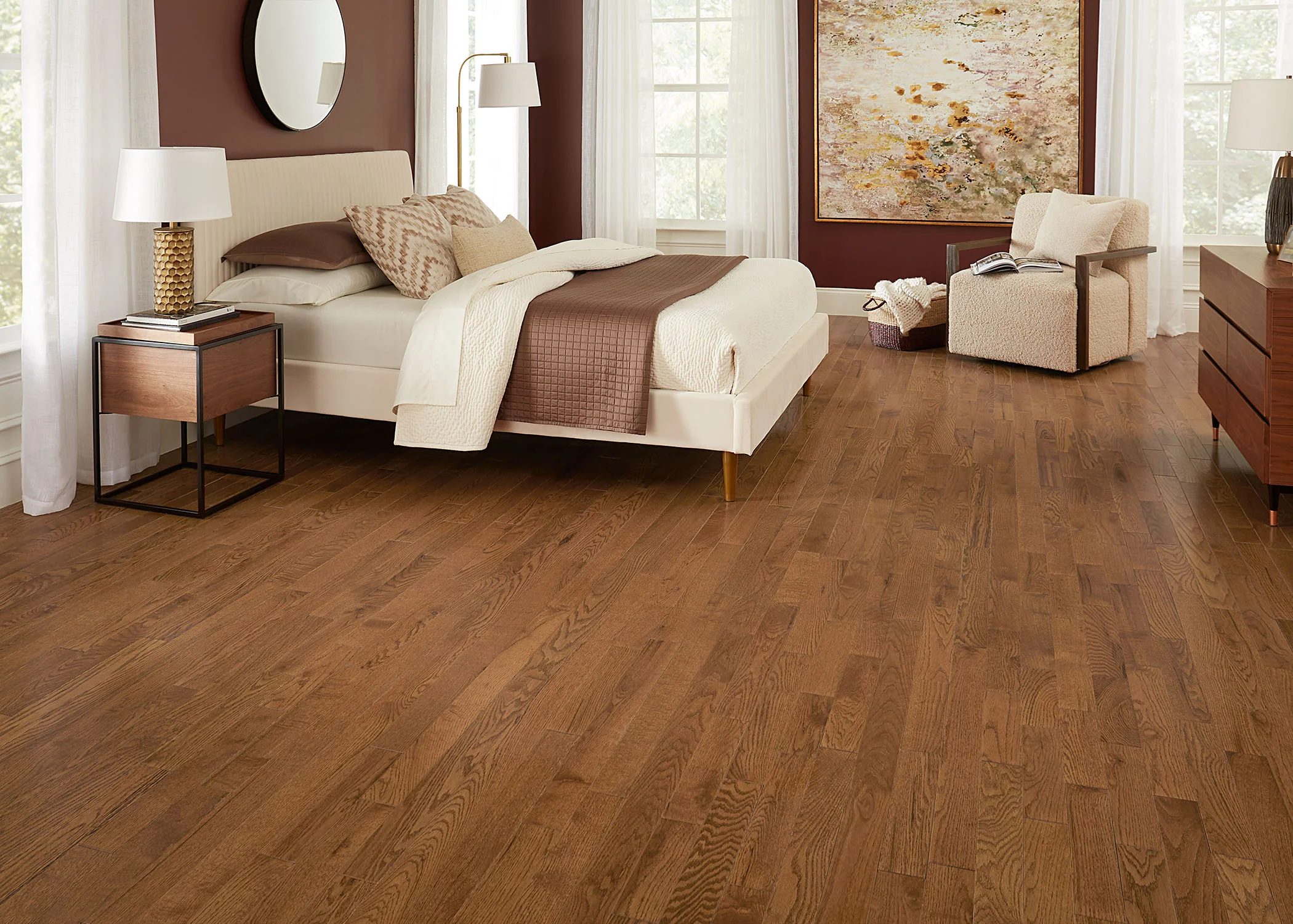 3/4 in. English Brown Oak Prefinished Solid Hardwood Flooring 3 in. Wide - Image 4