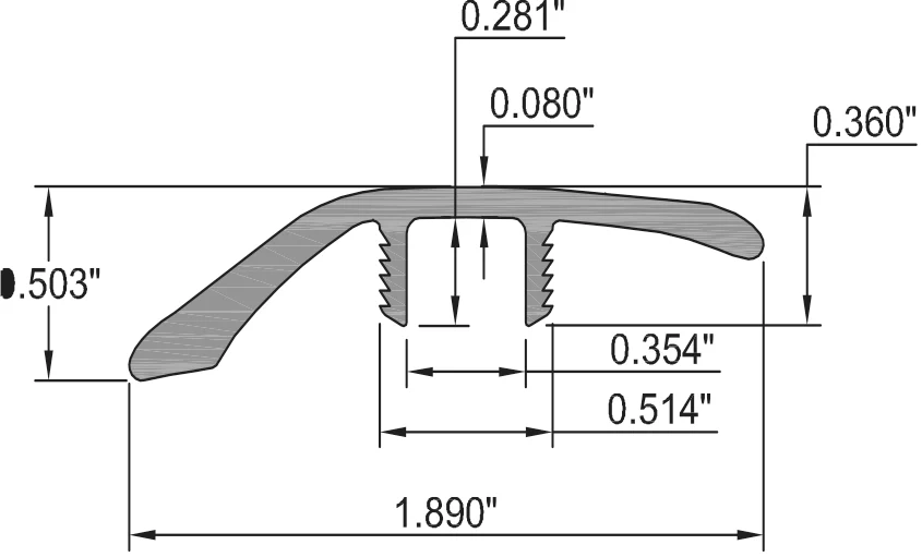 Parker Peak Walnut Waterproof 1.89 in wide x 7.5 ft Length Reducer - Image 2