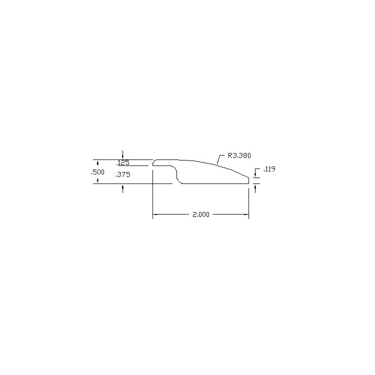 Prefinished Sun Valley Hickory Hardwood 3/8 in. Thick x 2 in. Wide x 78 in. Length Reducer - Image 2