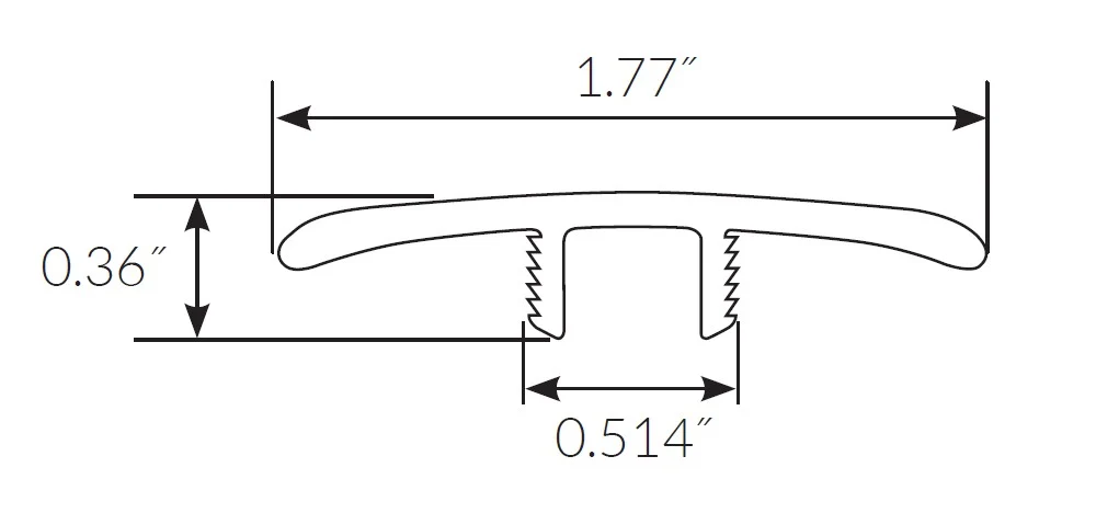 Saddlebrook Springs Chestnut Hybrid Resilient Wtrprf 1.77 in W x 7.5 ft L Low Profile T-Molding - Image 2