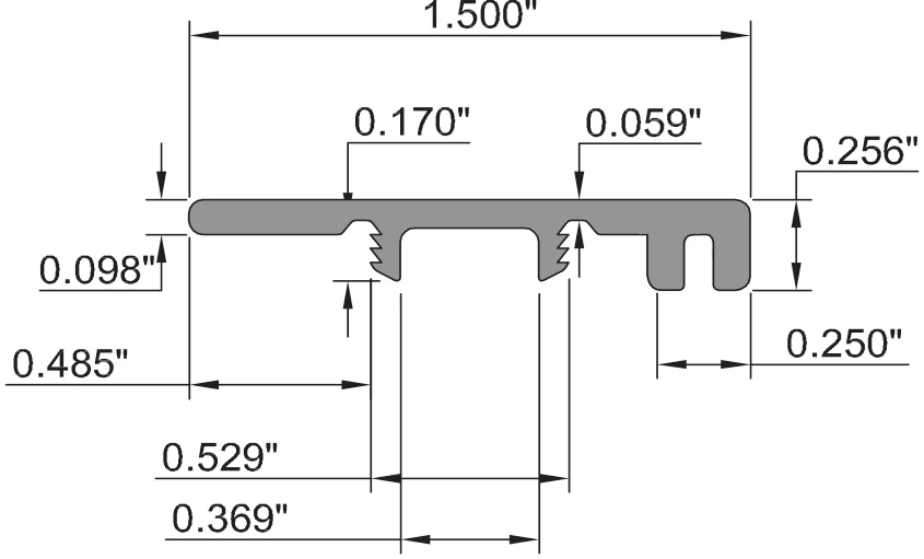 San Fernando Hickory Waterproof 1.5 in wide x 7.5 ft Length End Cap - Image 2