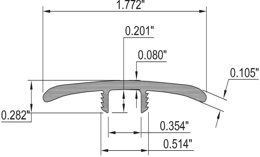 San Fernando Hickory Waterproof 1.77 in wide x 7.5 ft Length T-Molding - Image 2