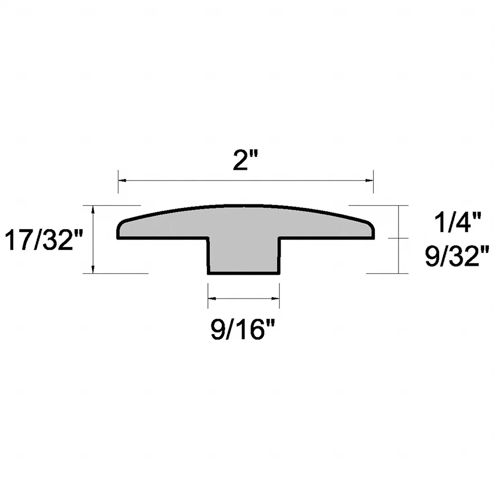 Unfinished White Oak 2 in. Wide x 8 ft. Length T-Molding - Image 2